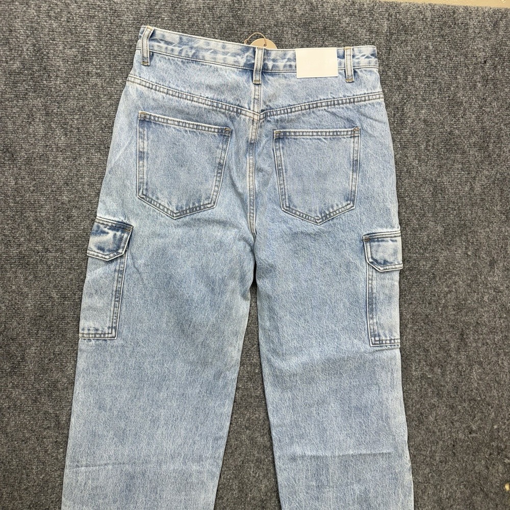 Meshki Jagger Relaxed Denim Cargo wide leg Jeans Women's size Small 30x31 - Picture 14 of 15